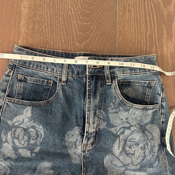 Noli Blue Floral Women's Flare Jeans - Picture 4 of 7